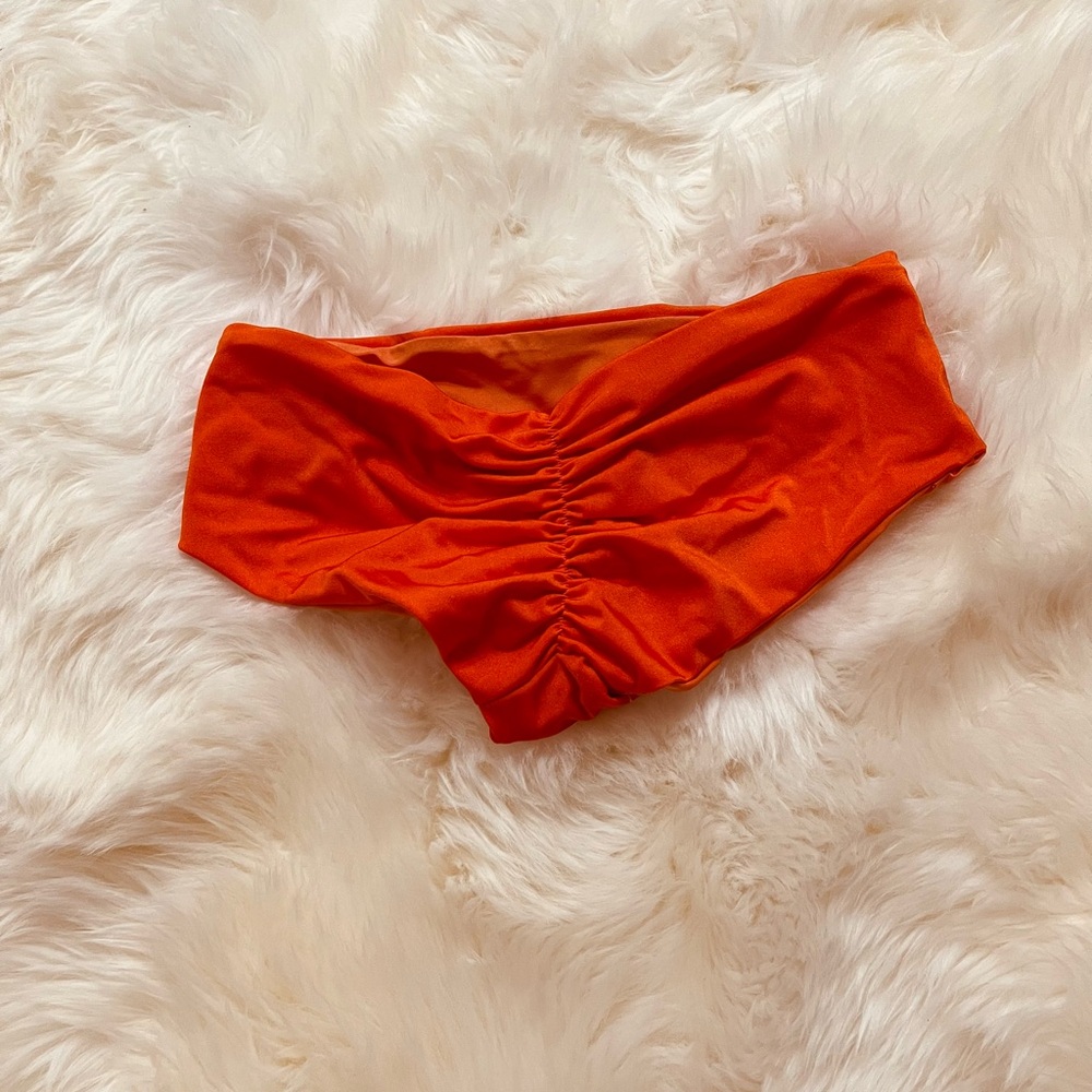 Nicolita Orange Ruched Bikini Bottoms